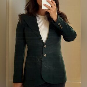 Vintage Abercrombie & Fitch Jackfin Forest Dark Green Women’s Jacket Blazer 10